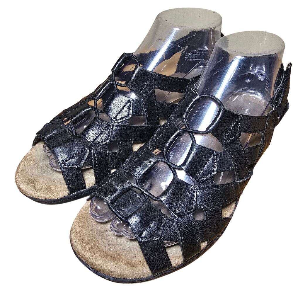 Earth Origins, 7 M Belle Bridget Sandal, Platinum Womens Leather Upper Comfort